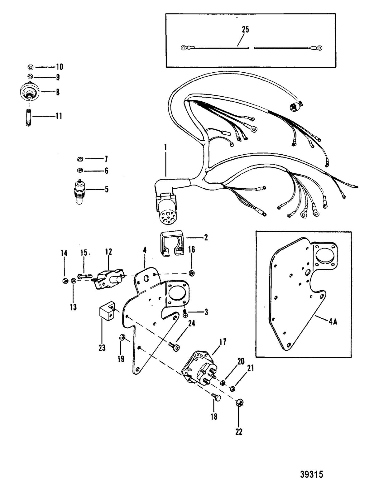 MERCRUISER 120 H.P./2.5L140 H.P./3.0L R/MR/ALPHA ONE WIRING HARNESS AND ELECTRICAL COMPONENTS
