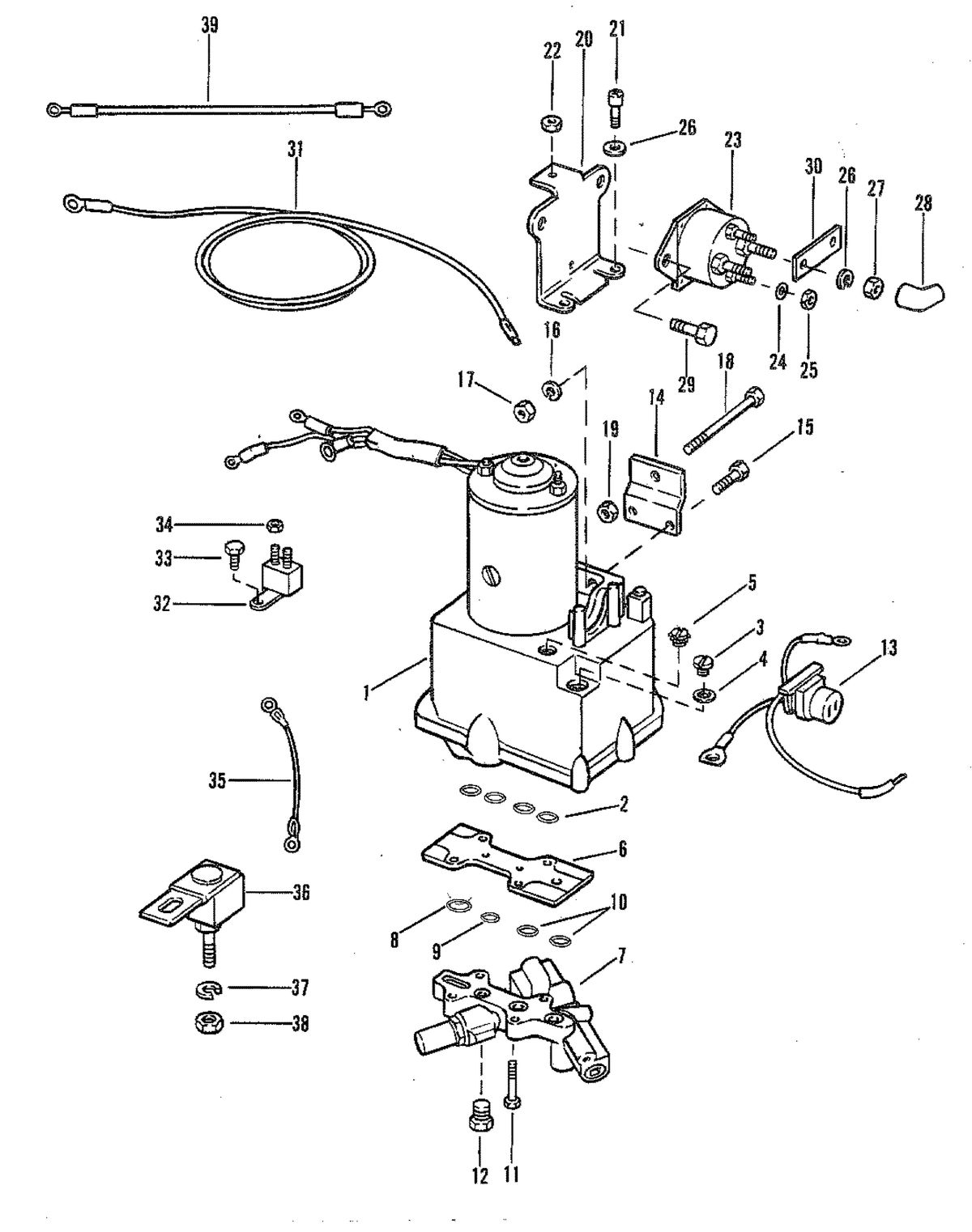 MERCURY MERC 90 POWER TRIM COMPONENTS (WITH CIRCUIT BREAKER AND FUSE)
