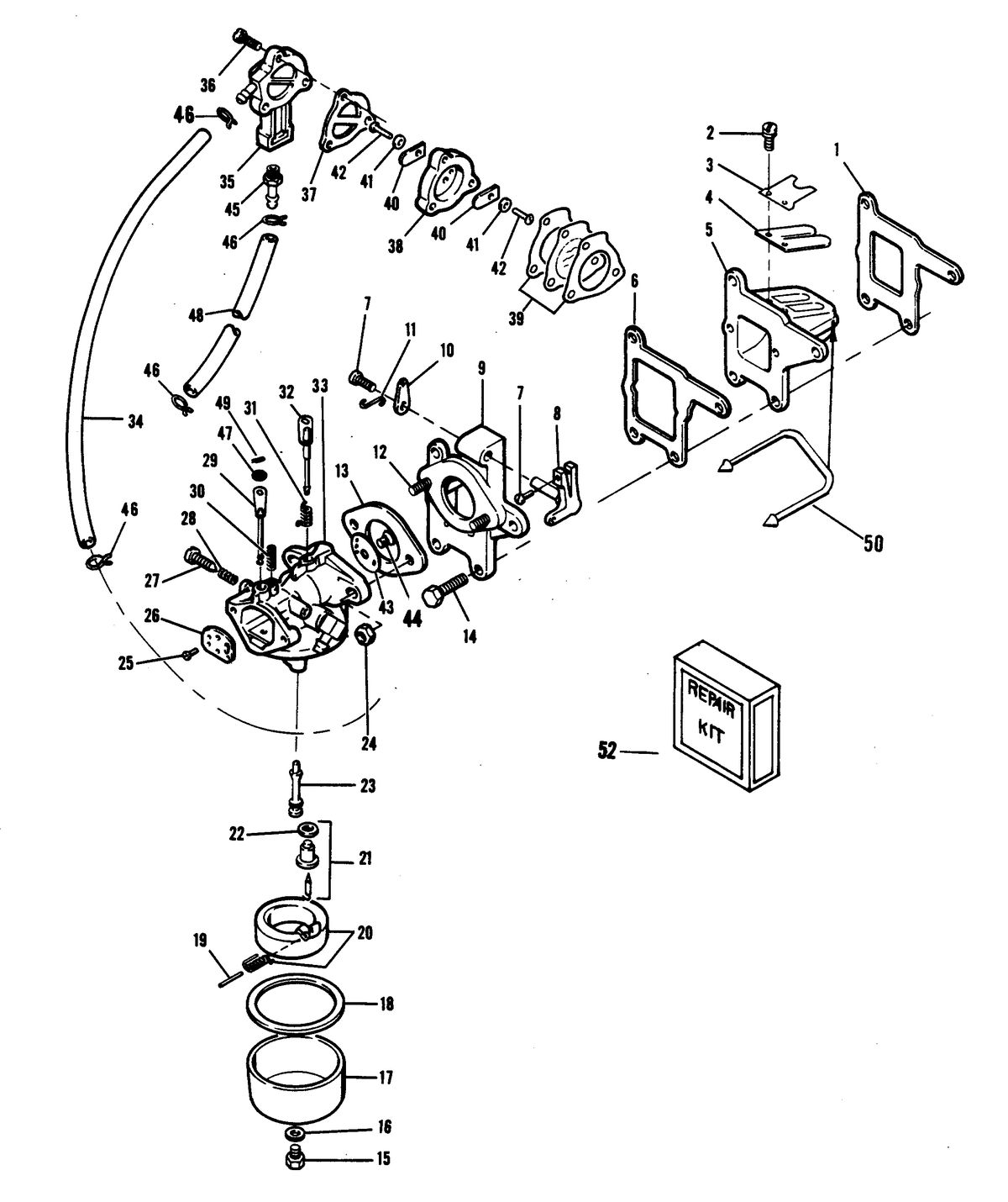 CHRYSLER 6 H.P. SAILOR FUEL SYSTEM
