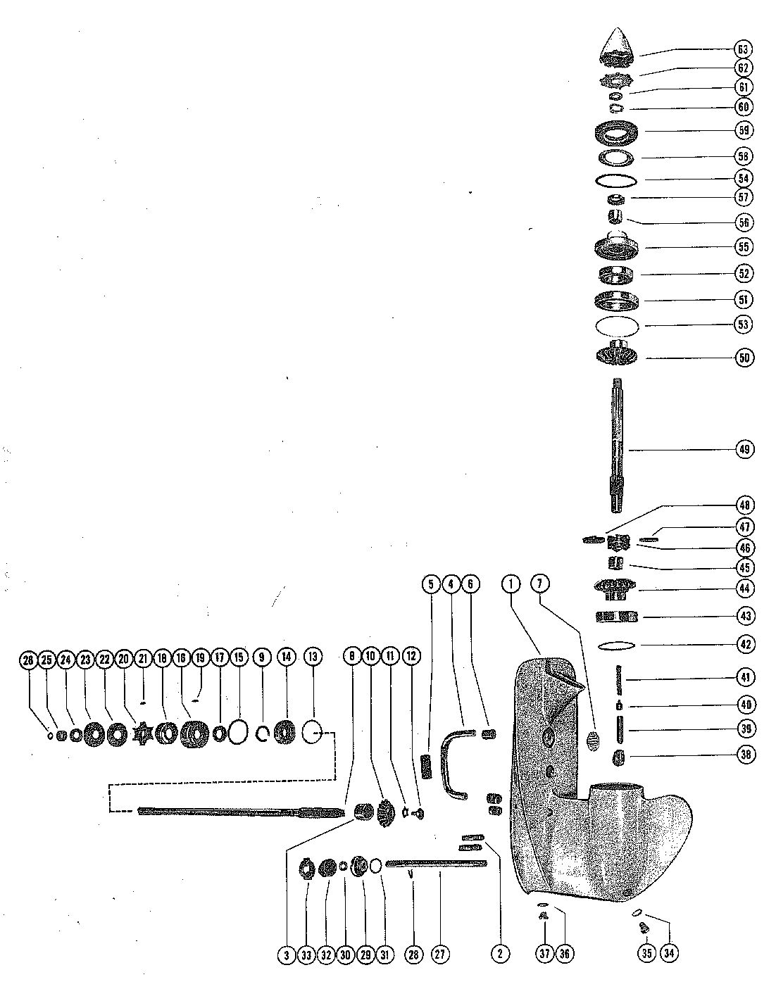 MARK MARK 35A MERC 300/350 GEAR HOUSING ASSEMBLY (PAGE 2)