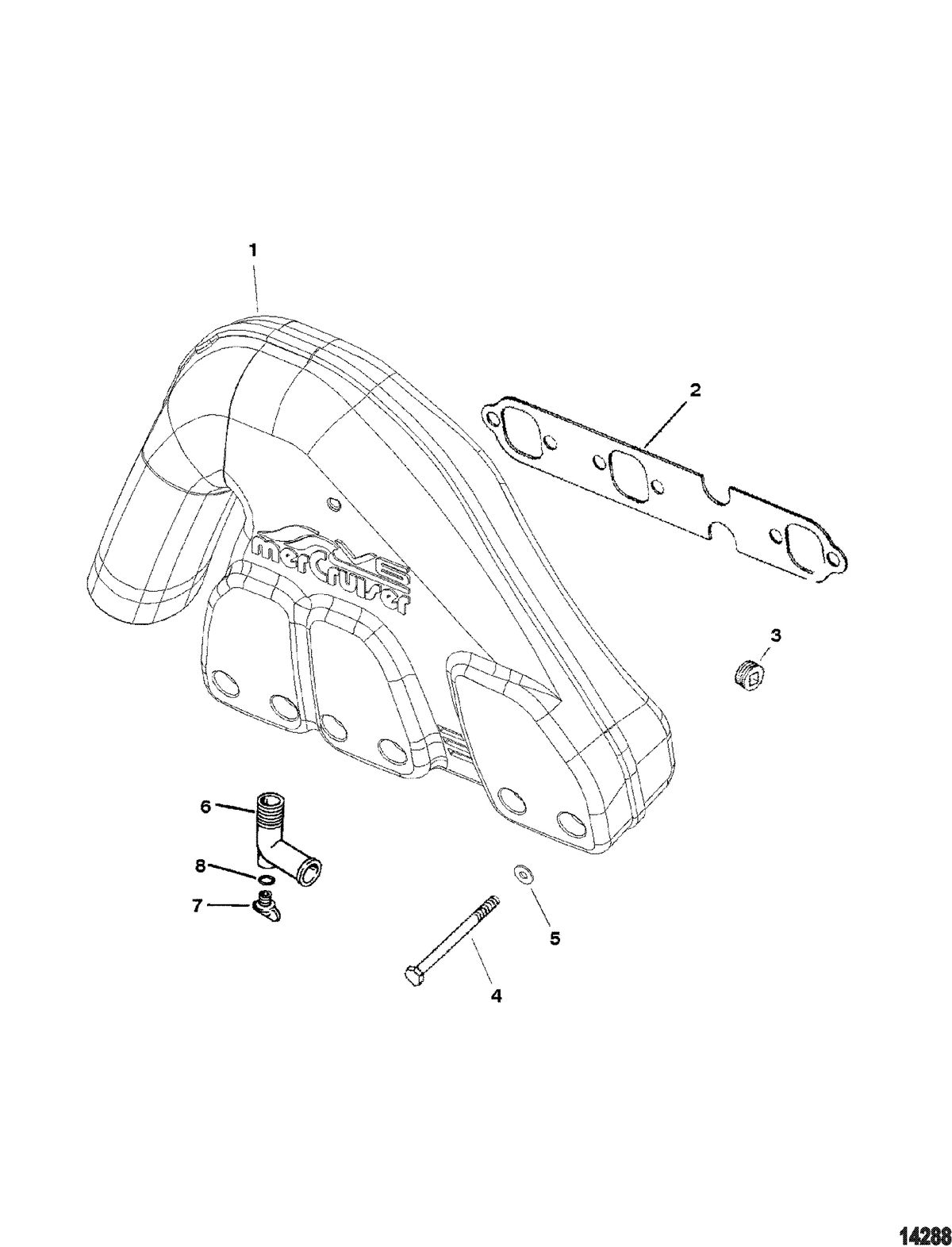 MERCRUISER 262 MAGNUM (EFI - TBI) Exhaust Manifold(1 Piece)