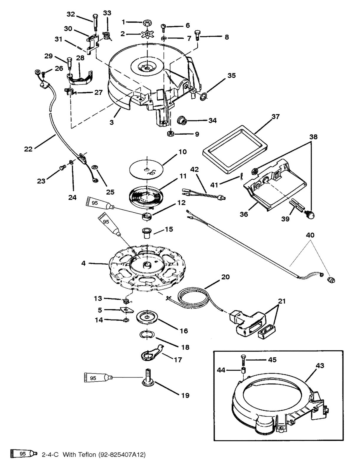 MERCURY/MARINER 40 HP30 JET STARTER REWIND