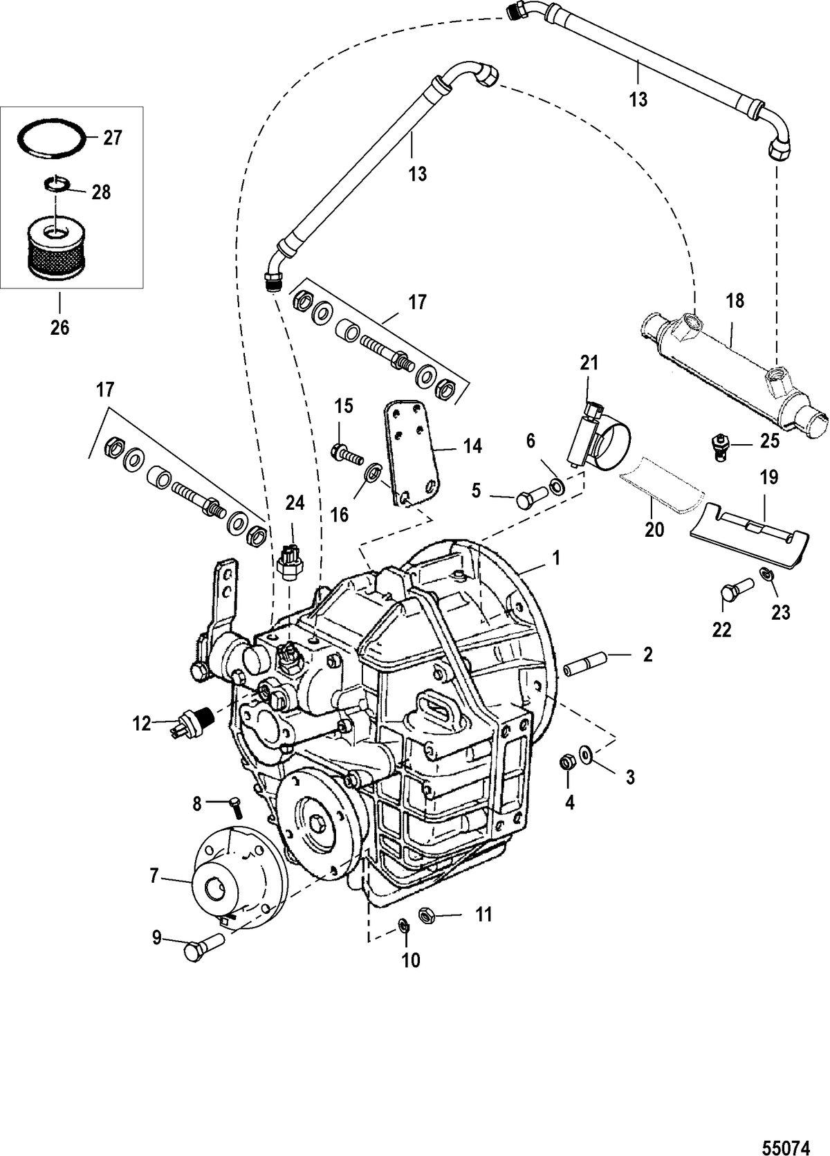 MERCRUISER 8.1L PLUS SERIES Transmission and Related Parts(Hurth 630/800)