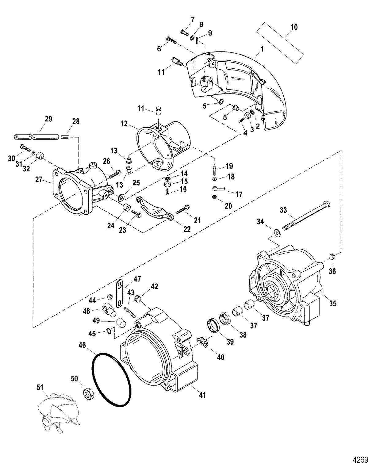 SPORTJET 200 DFI JET DRIVE Nozzle And Rudder Components