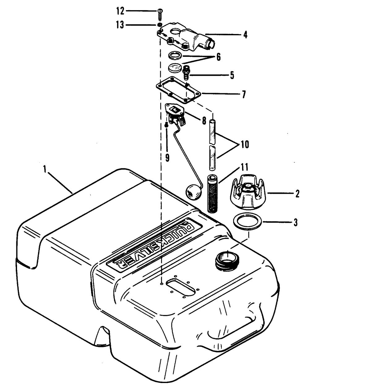 MARINER 5 H.P. FUEL TANK (PLASTIC-6.6 GALLON)