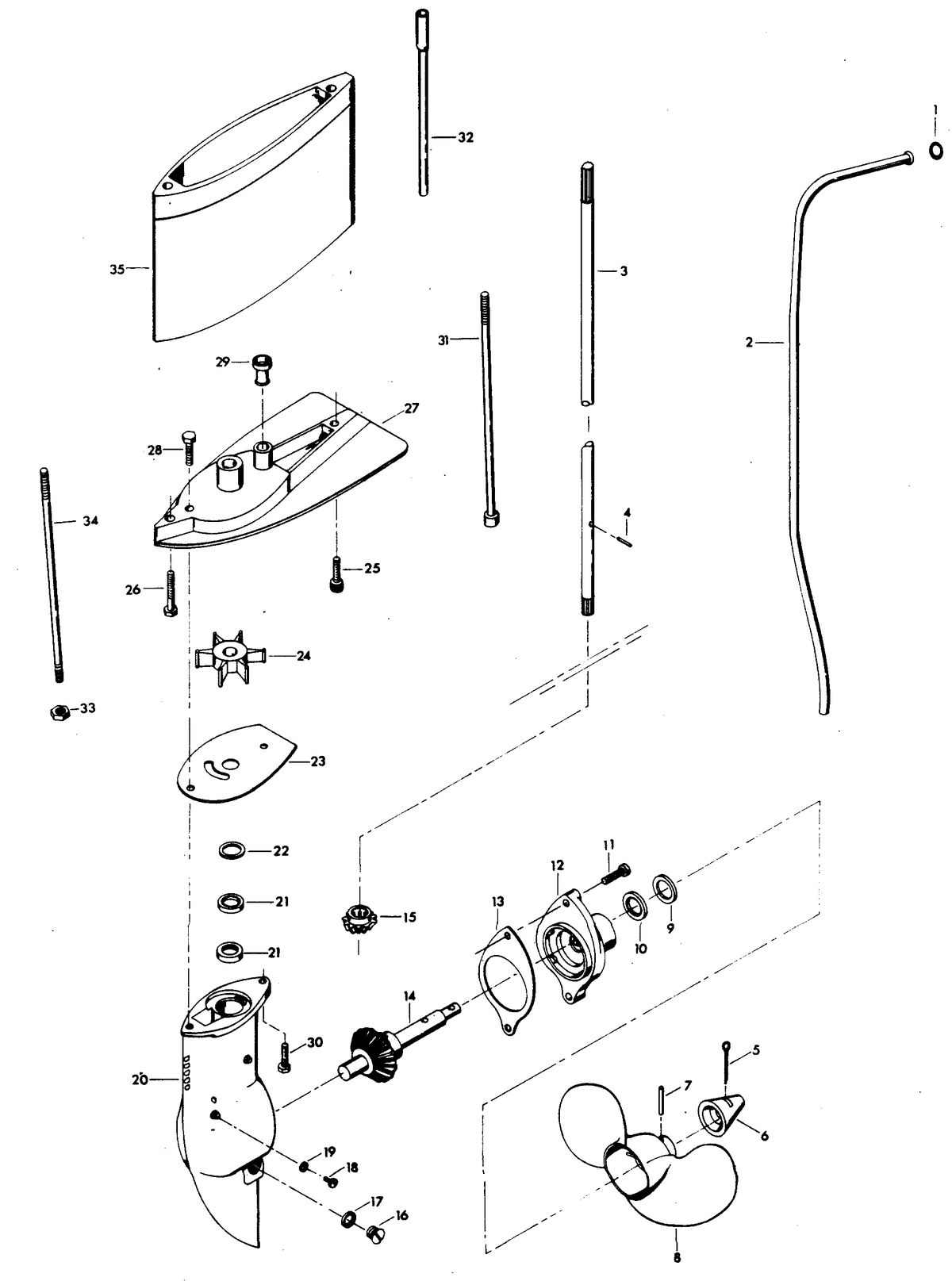 CHRYSLER 4.9 H.P. GEAR HOUSING