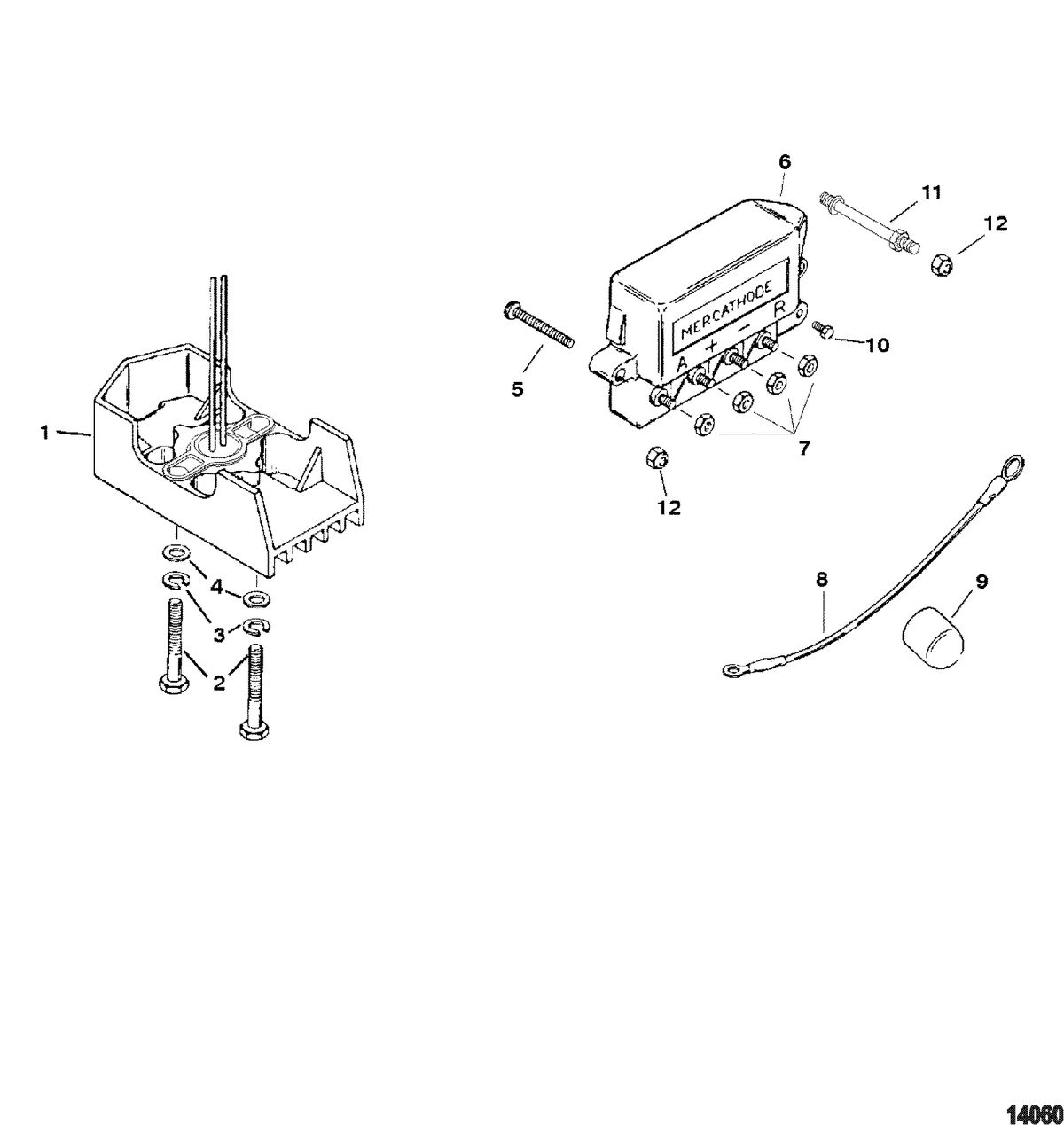 MERCRUISER 4.3L EFI ALPHA/BRAVO (262 C.I.D. GEN+) Mercathode Components
