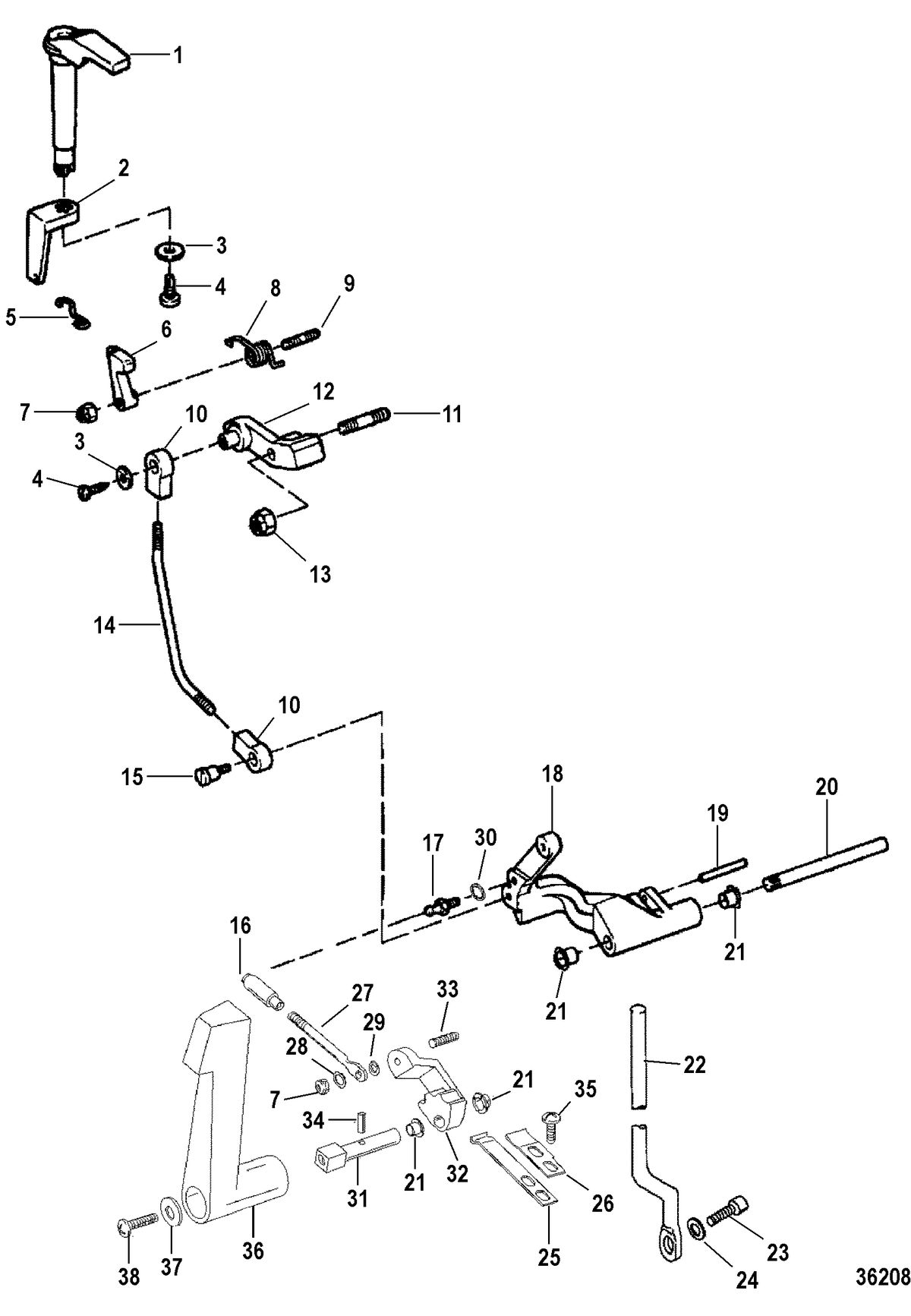 SEARS 25 HP (1998) SEARS Shift Linkage