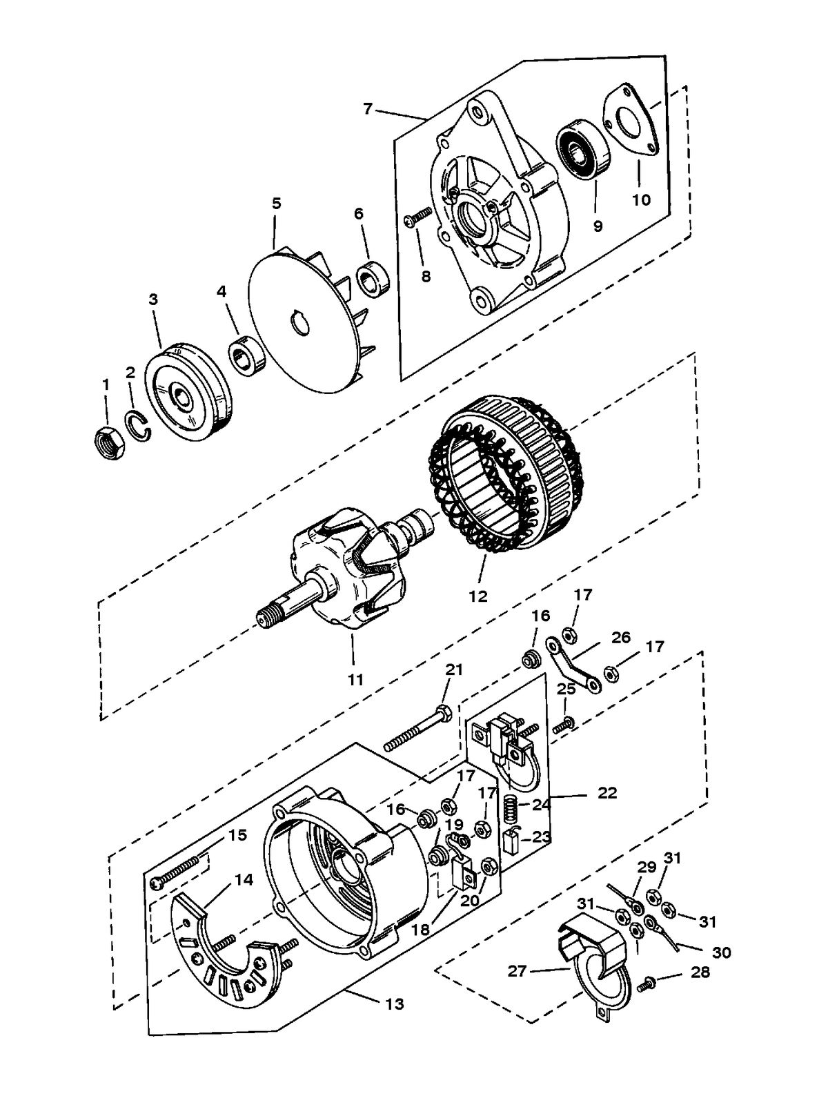 MERCRUISER HP 500 (502 CID) ALTERNATOR ASSEMBLY (MANDO #AC-155603)