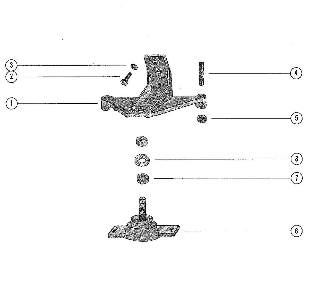 MERCRUISER 225 ENGINE ENGINE MOUNTING (STERN DRIVE)