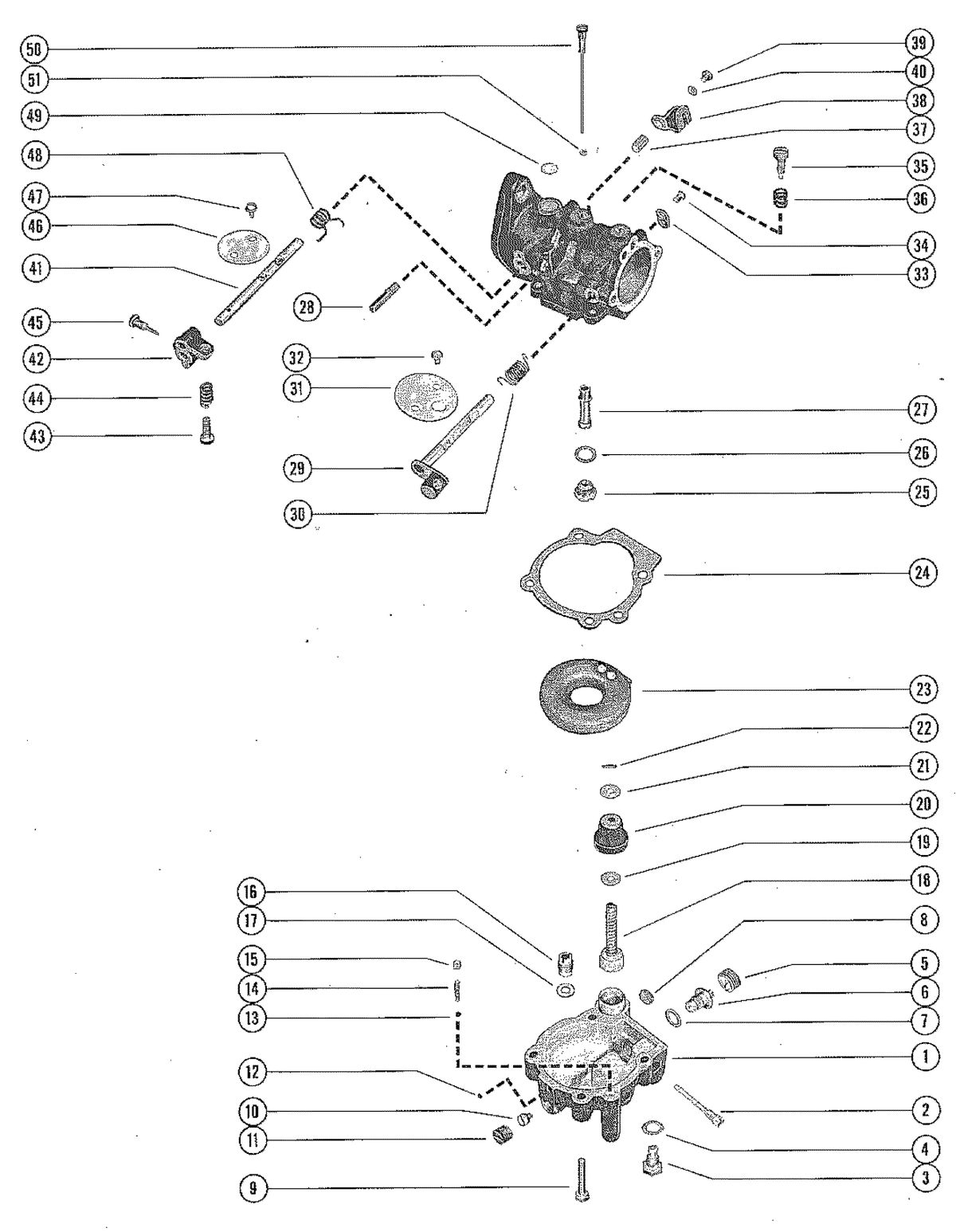 MERCRUISER 60 RENAULTMERCRUISER "0" DRIVE UNIT CARBURETOR ASSEMBLY