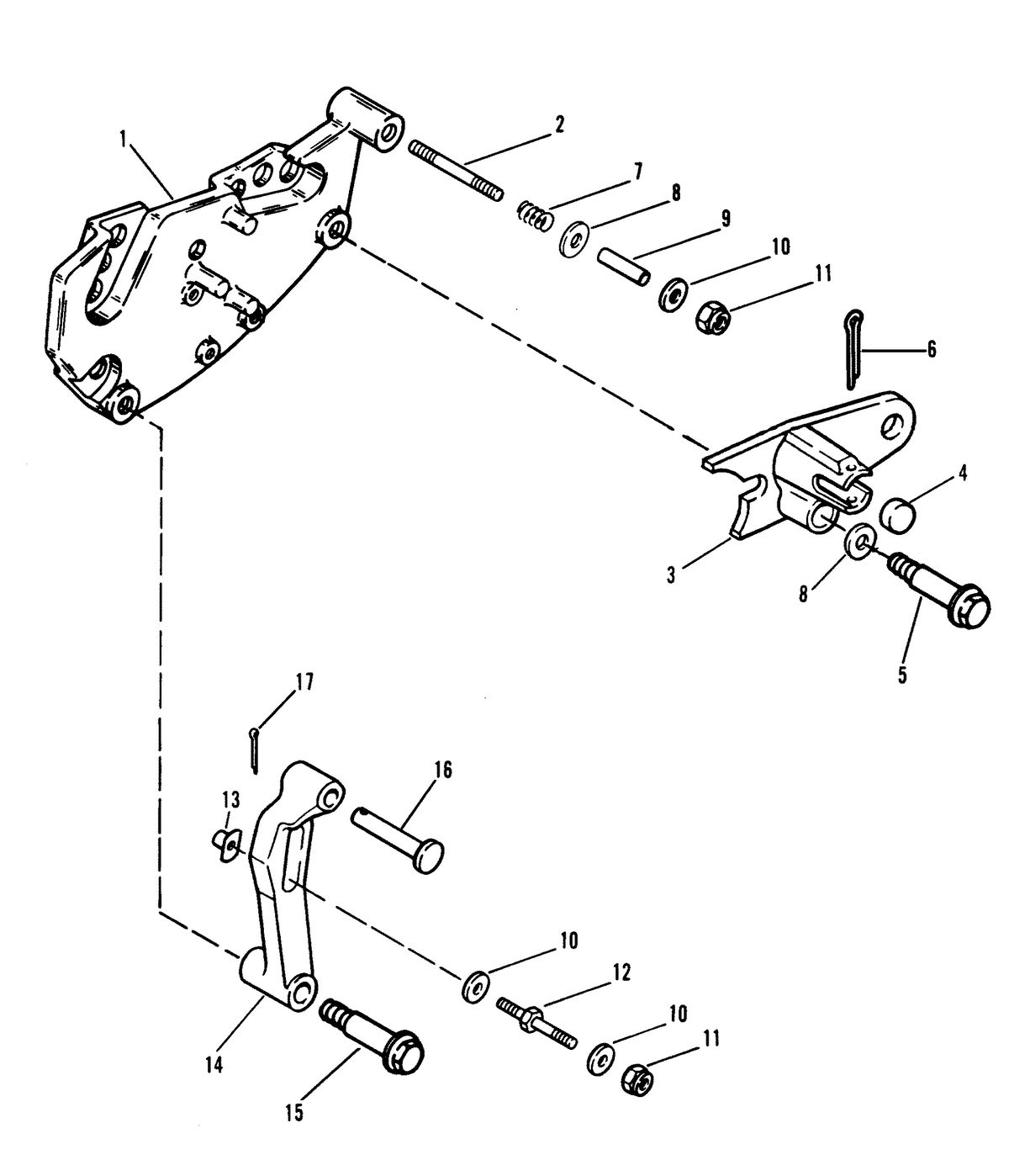 MERCRUISER 320 HP EFI ALPHA 1/BRAVO SHIFT BRACKET (USE WITH BRAVO DRIVE)