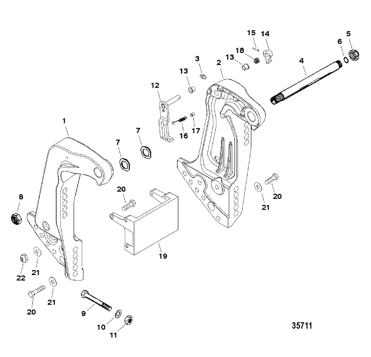 FORCE FORCE 75/90 Transom Bracket