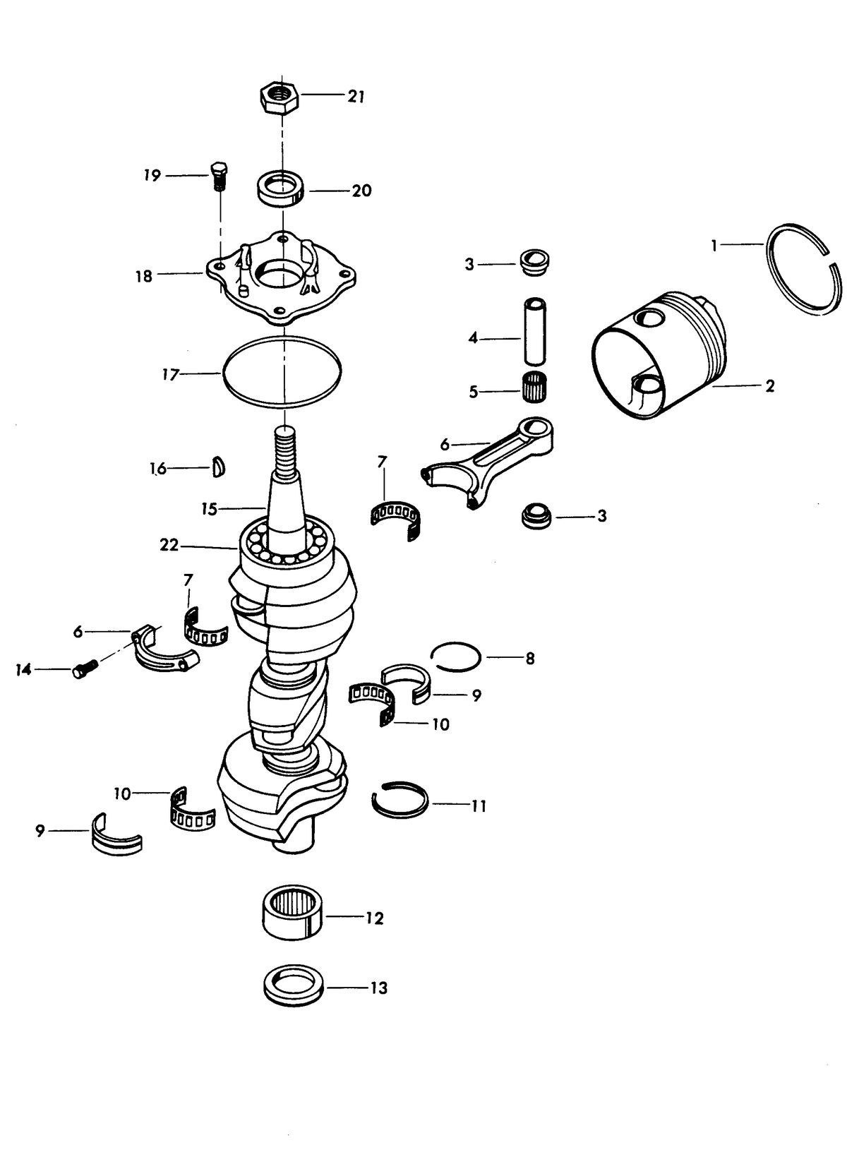 CHRYSLER 85 H.P. CRANKSHAFT AND PISTON GROUP