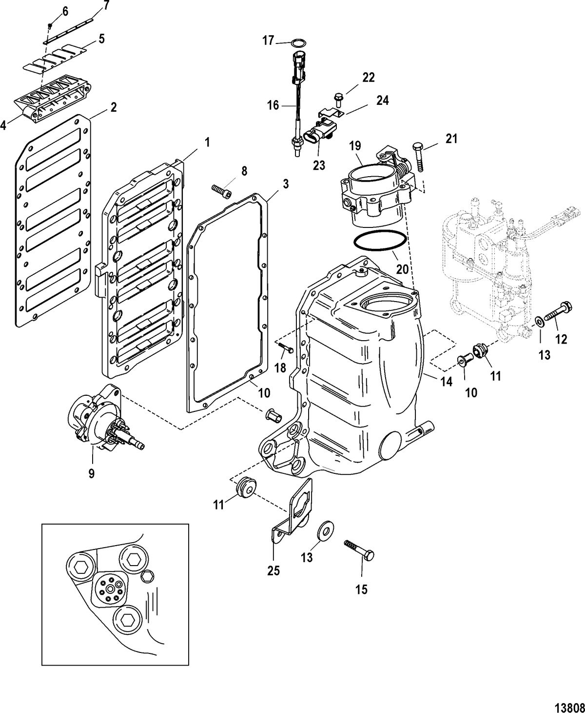 RACE OUTBOARD 200XS DFI (2.5L) Air Handler Components