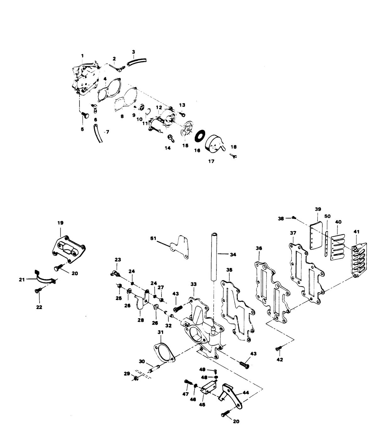 CHRYSLER 115 H.P. FUEL PUMP AND REED PLATE