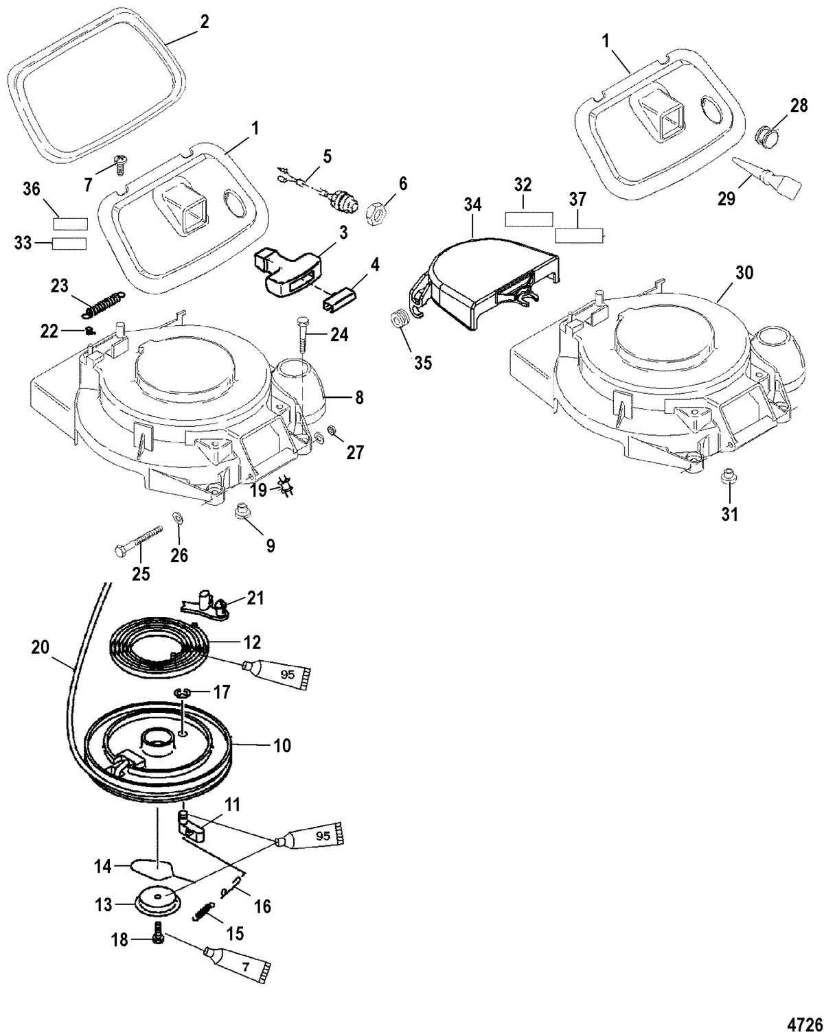 MERCURY/MARINER 13.5/15/15 BODENSEE (4-STROKE) Starter Assembly