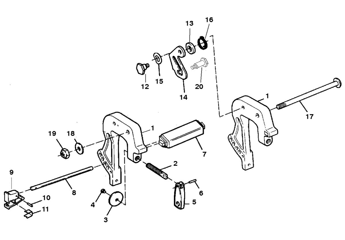 SEARS 15 H.P (OB MOTOR) W/6 GAL. REMOTE TANK CLAMP BRACKETS (SERIAL # E143888 & UP)
