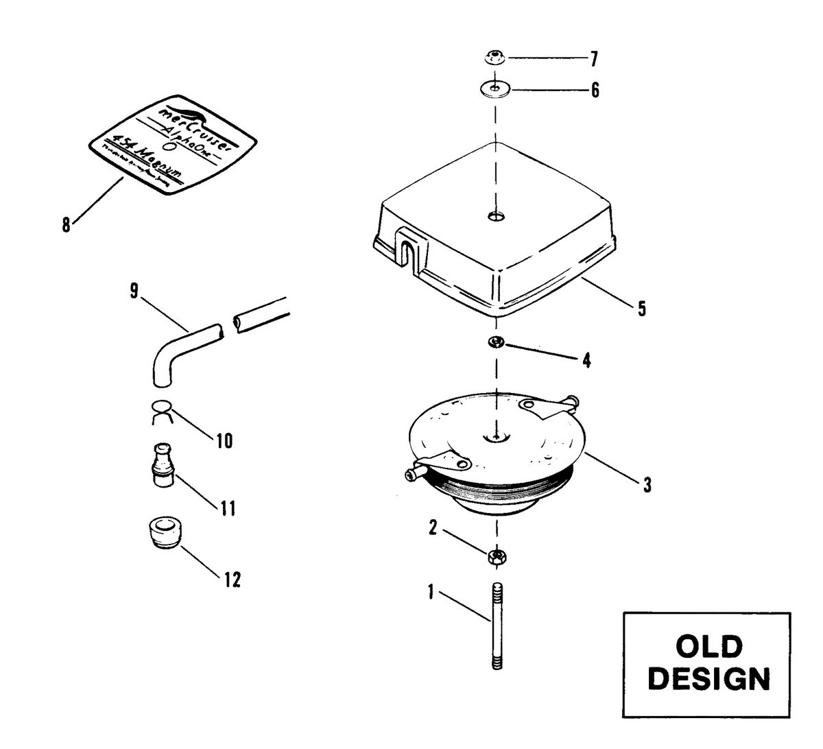 MERCRUISER 454 MAGNUM ALPHA ONE ENGINE FLAME ARRESTOR(OLD DESIGN)