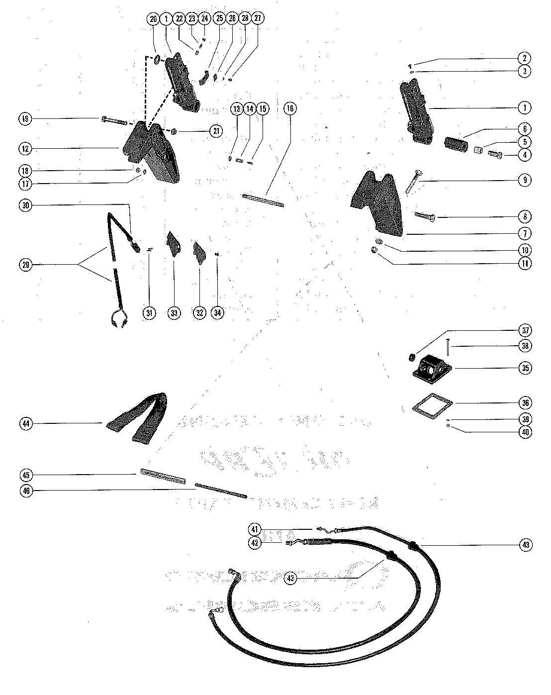 MERCURY MERC 1400EL-SS TRIM CYLINDERS AND HYDRAULIC HOSES