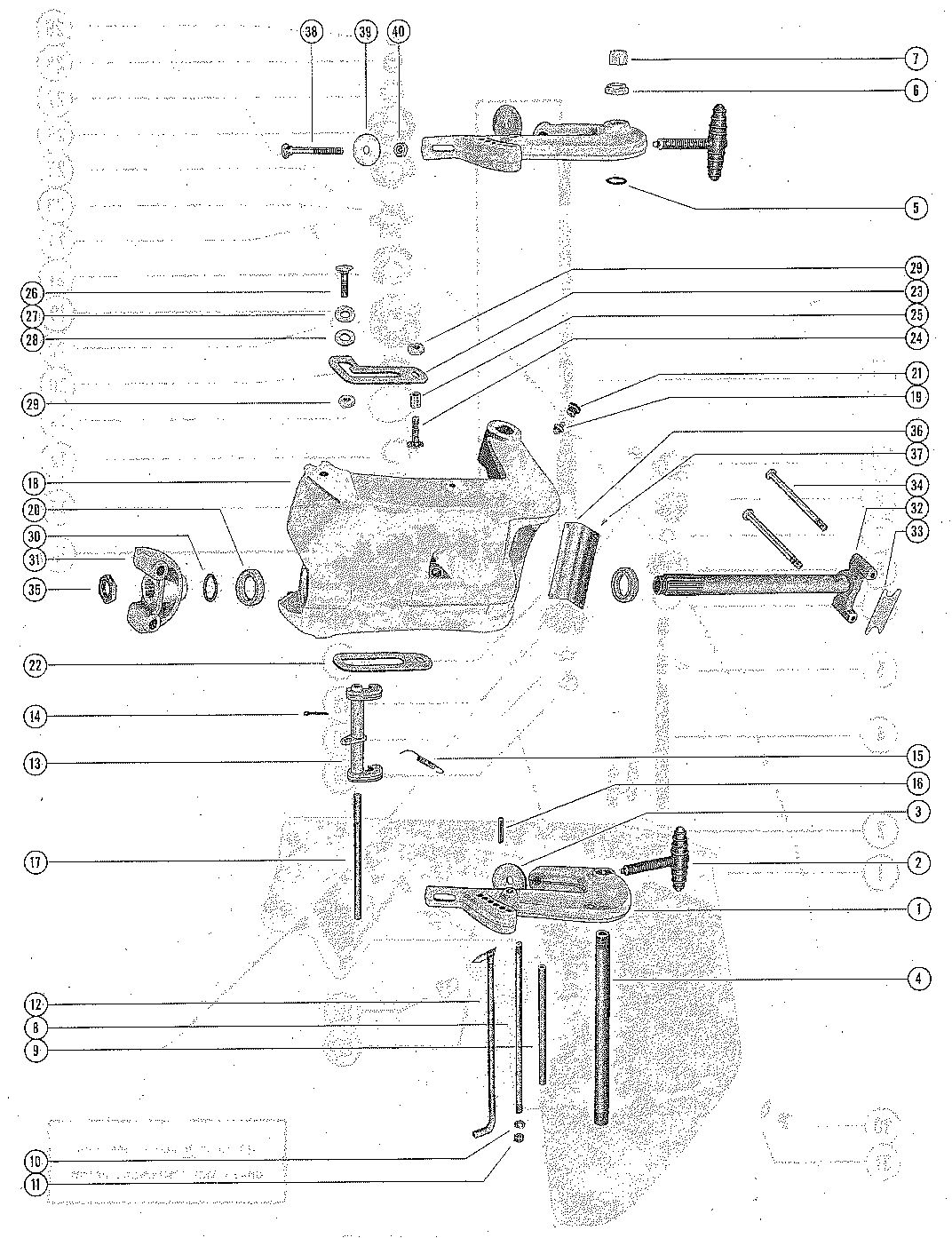 MERCURY MERC 450/500 CLAMP AND SWIVEL BRACKET ASSEMBLY