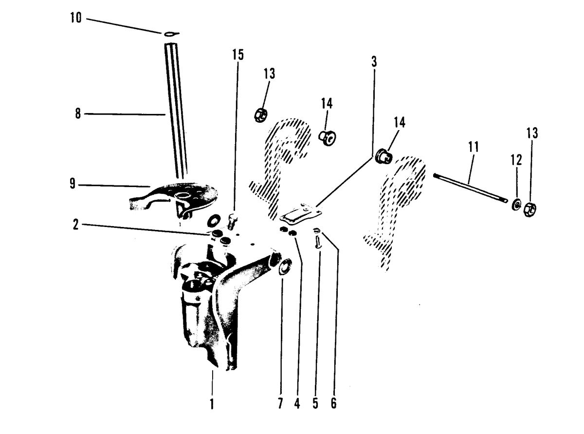 RACE OUTBOARD 7.5 J SWIVEL BRACKET ASSEMBLY