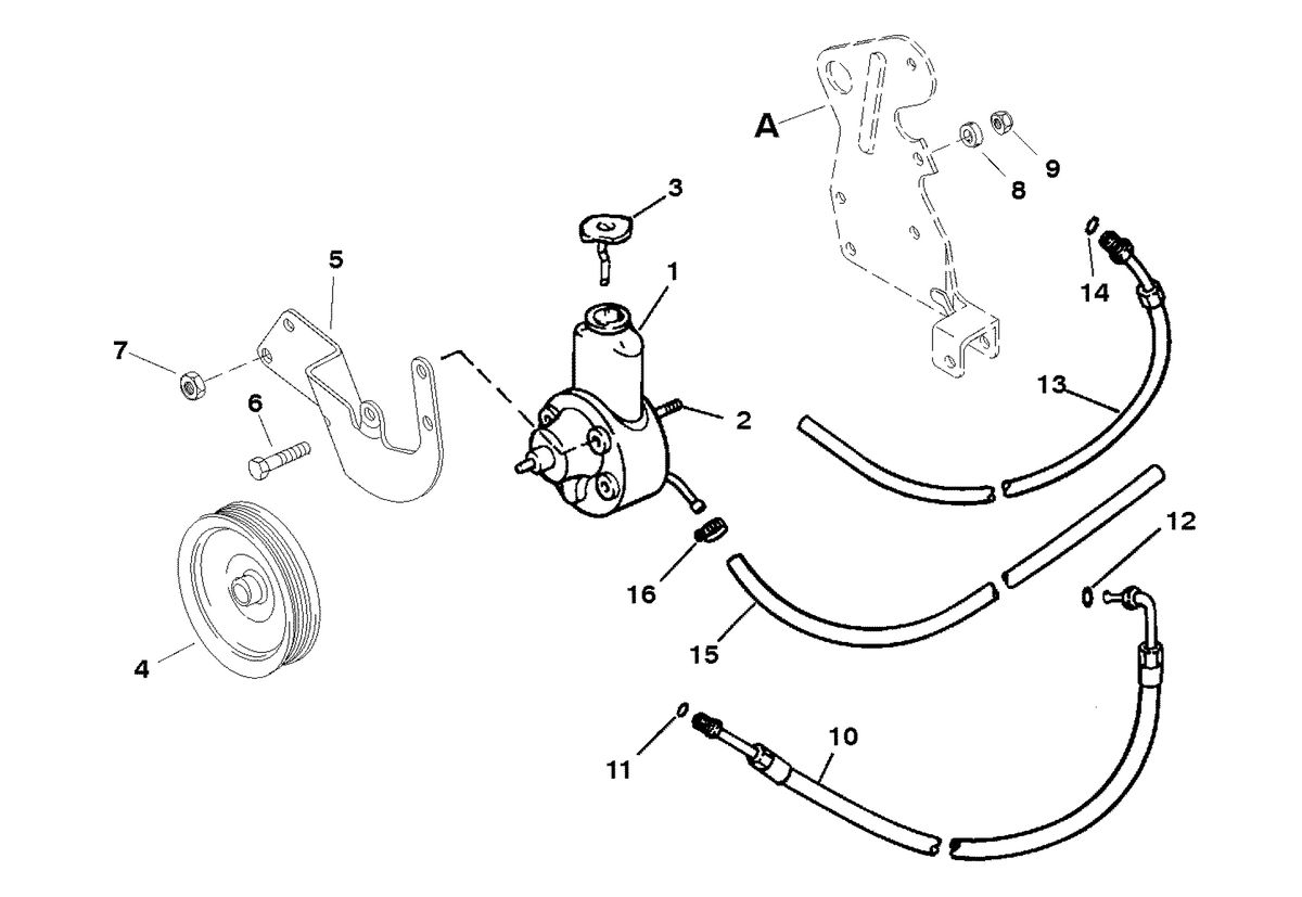 MERCRUISER 5.7LX TBI BRAV0 350 TBI MAG ALPHA (EFI) POWER STEERING COMPONENTS