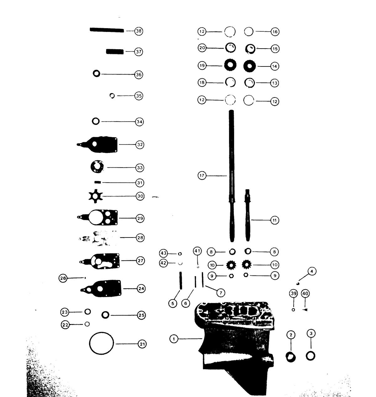 RACE OUTBOARD SST-140 (CARBURETOR) GEAR HOUSING (DRIVE SHAFT)