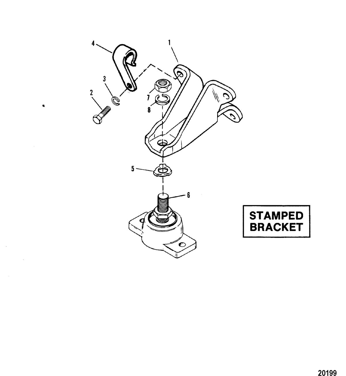 MERCRUISER 330 H.P. ENGINE W/BORG WARNER Engine Mounting(Stamped Bracket)