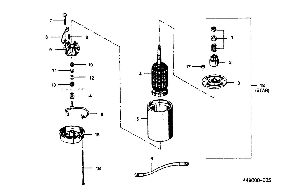 FORCE FORCE 1990 50 H.P. "C" MODELS ELECTRIC STARTER