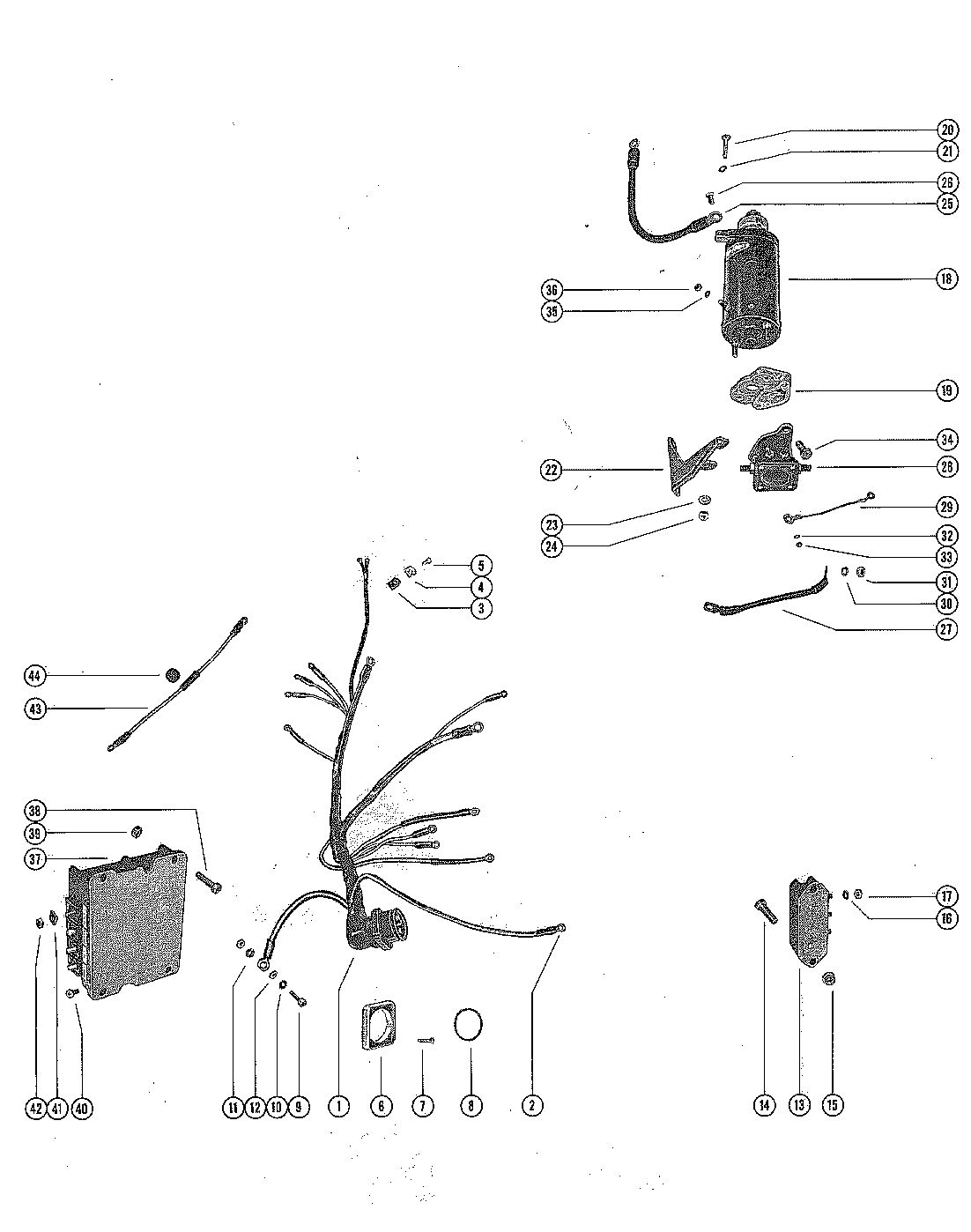 MERCURY MERC 1100 STR MTR,STR SOLENOID,RECTIFIER AND WIRING HARNES(1100E-SS-1)