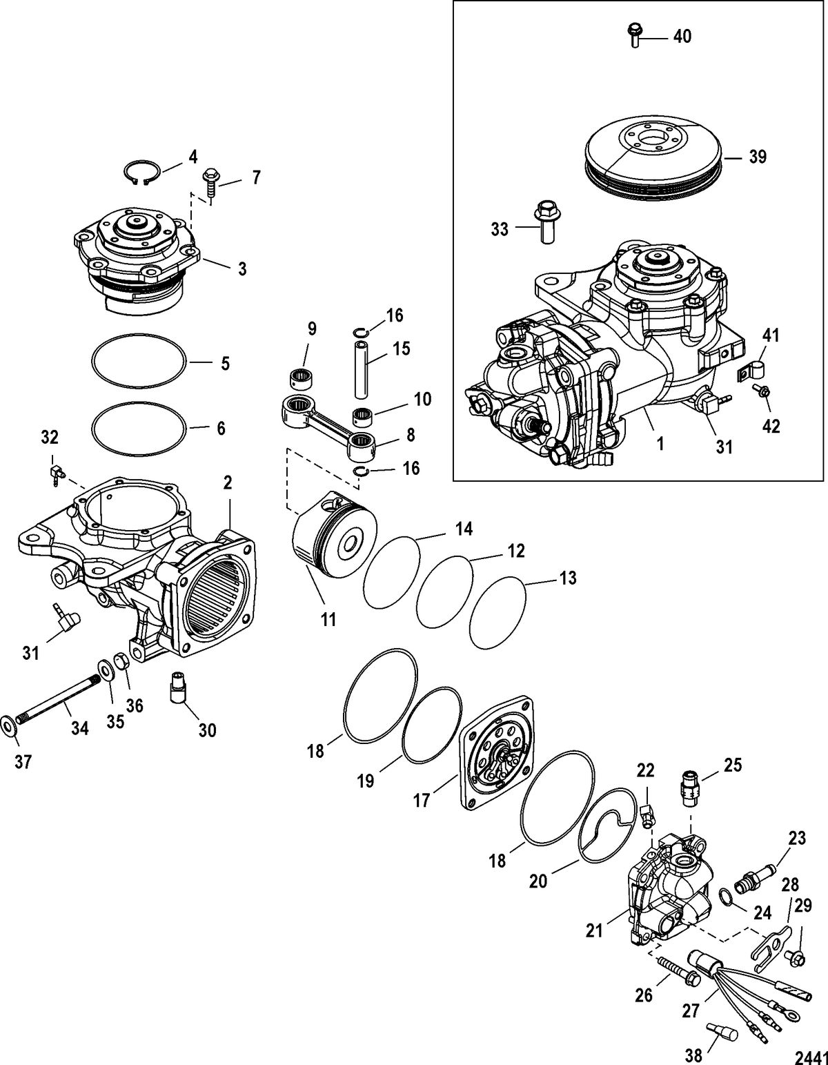 RACE OUTBOARD 2.5XS DFI (2.5L) Air Compressor Components