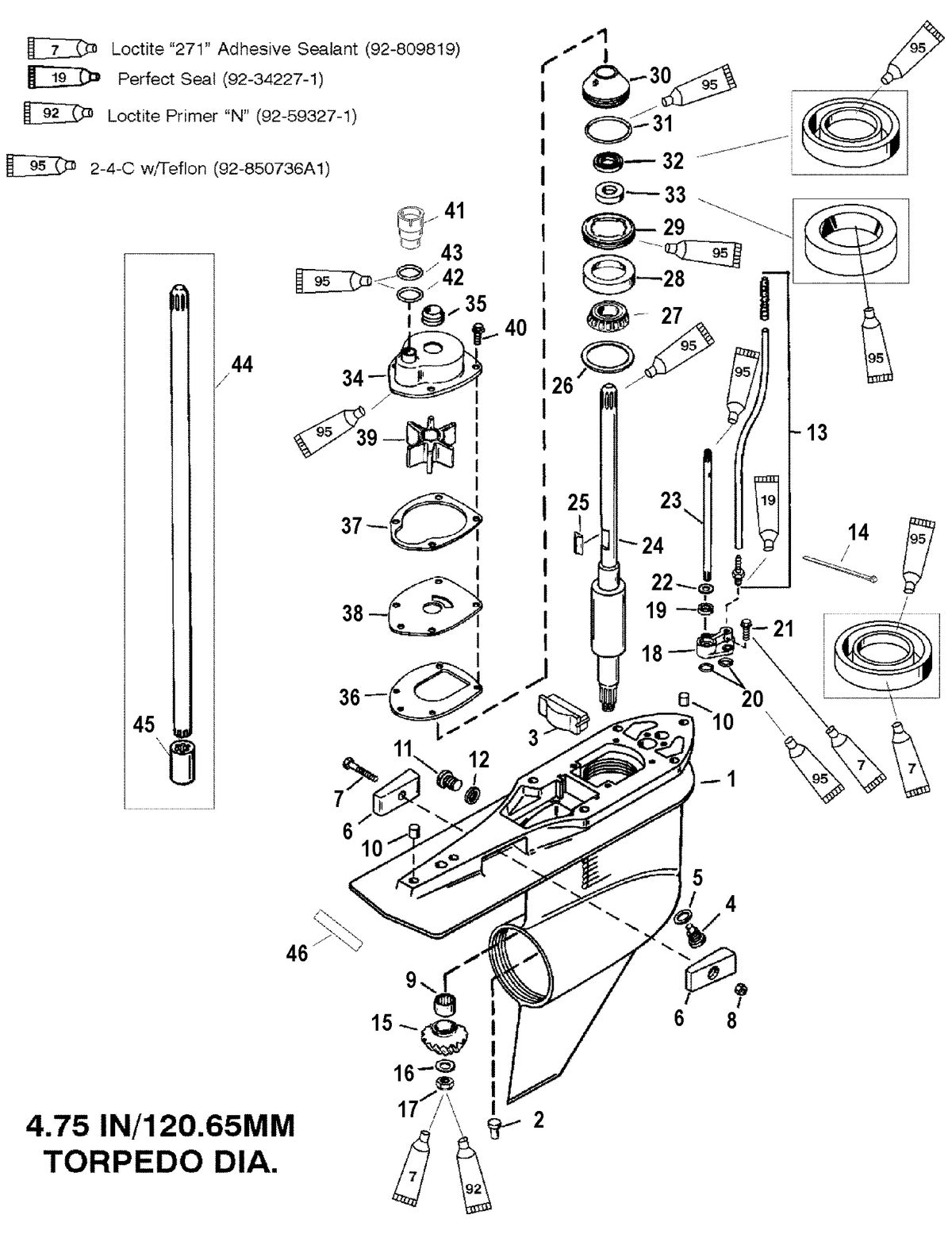 MERCURY/MARINER 200/225 DFI (3.0L) Gear Housing, Driveshaft - Counter Rotation