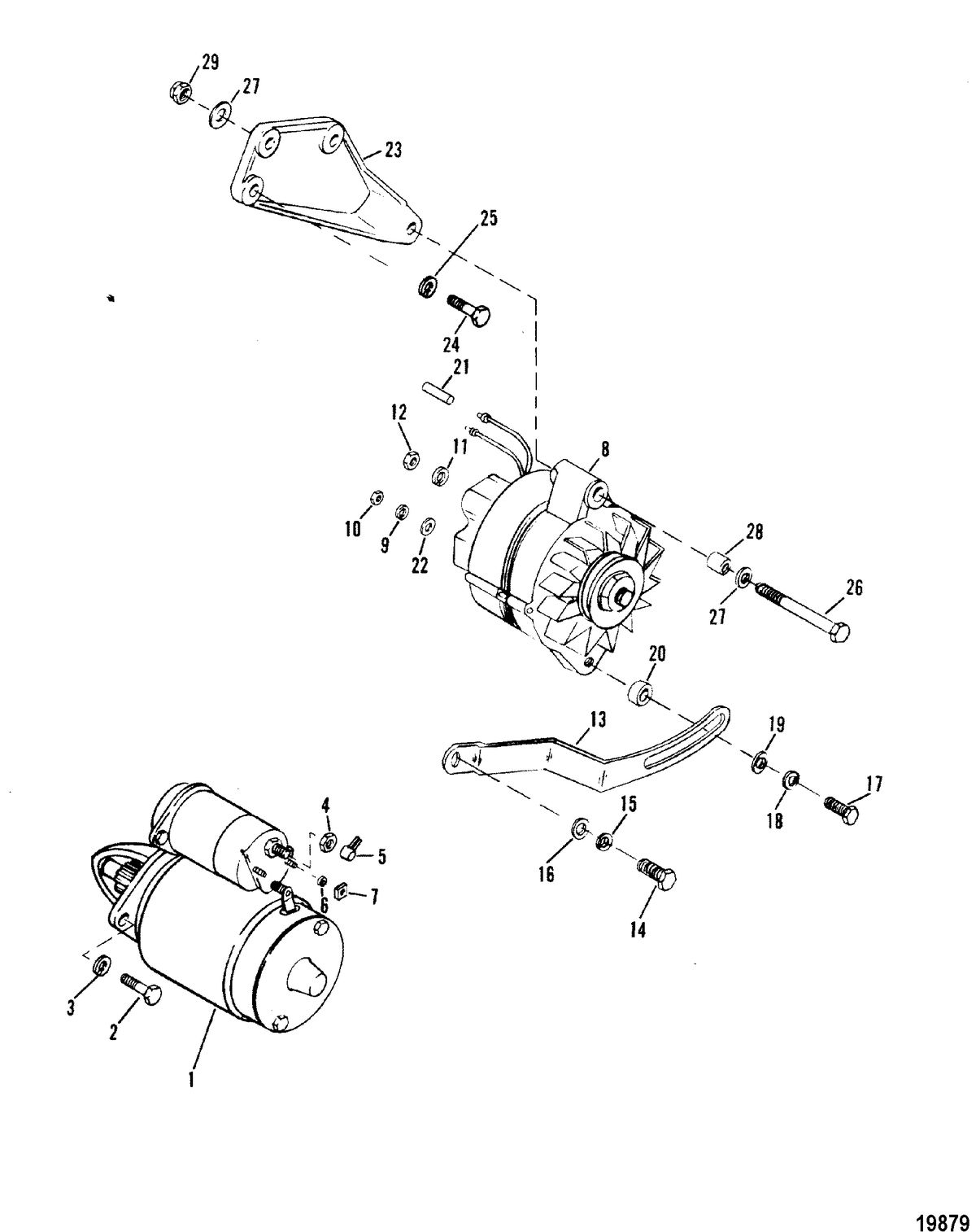 MERCRUISER 230 HP/5.0L 260 HP/5.7L ENGINE Starter and Alternator