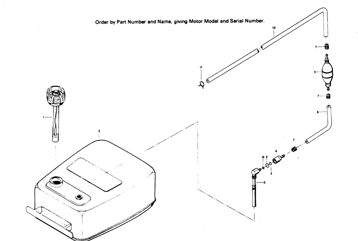 CHRYSLER 140 H.P. FUEL TANK AND LINE