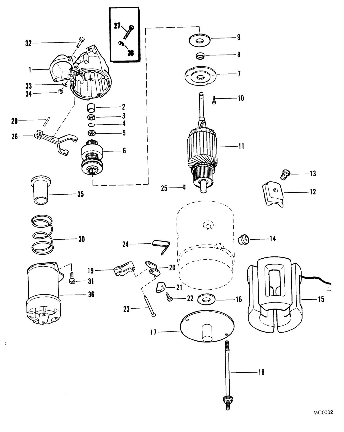 MERCRUISER 5.7 LITRE COMPETITION SKI ENGINE STARTER MOTOR