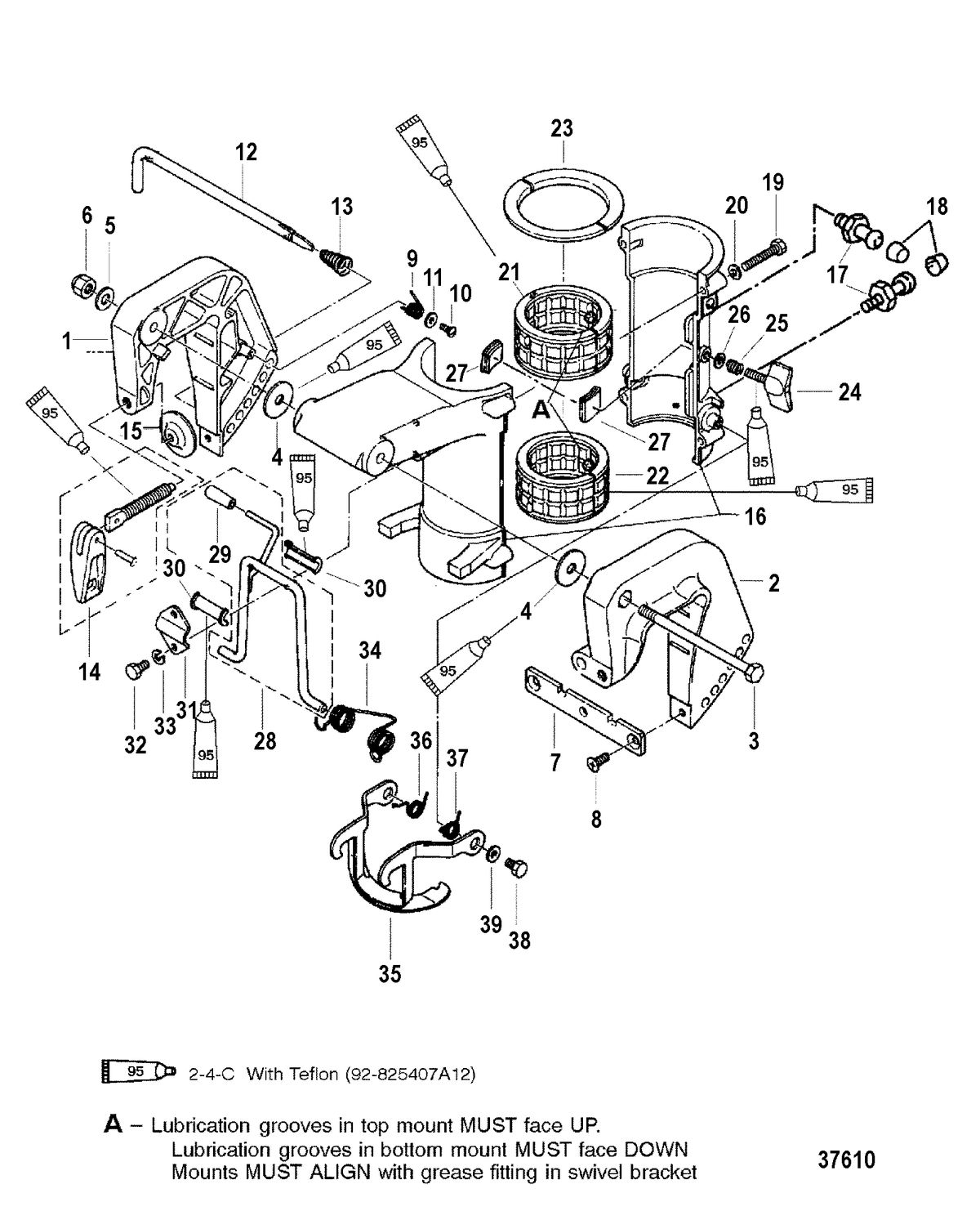 MERCURY/MARINER 4/5 HP CLAMP AND SWIVEL BRACKETS