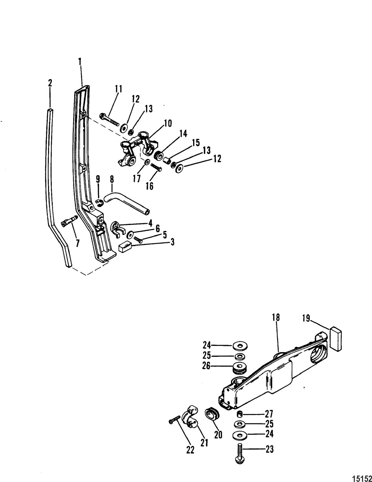 MERCURY/MARINER 70/75/80/90 HP (3 CYLINDER)) Cowl Mounting Brackets