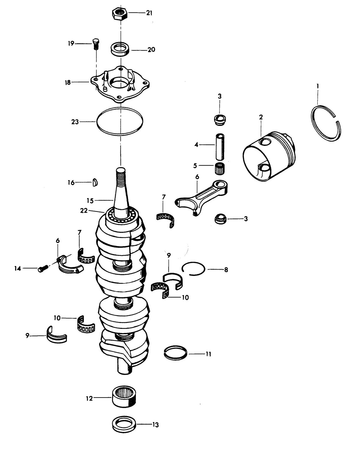 CHRYSLER 100 H.P. CRANKSHAFT AND PISTON GROUP