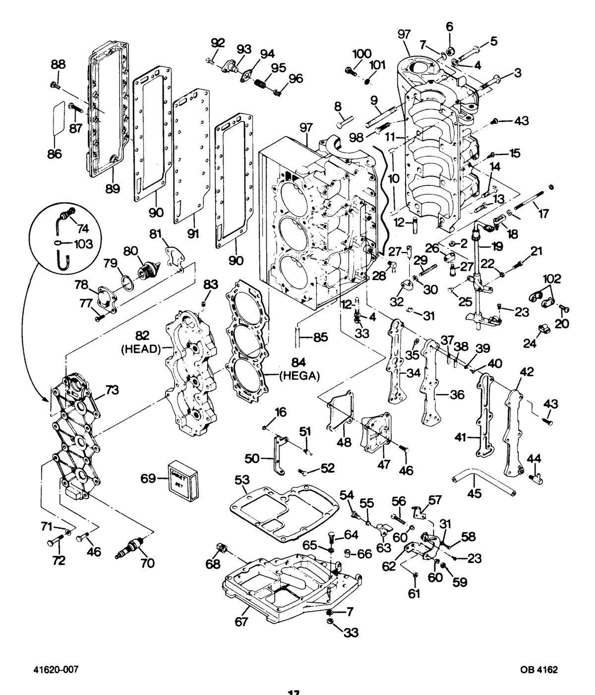 FORCE FORCE 1987 85 HP "B" MODELS POWERHEAD