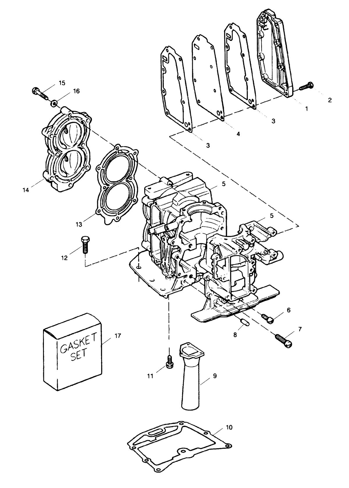 SEARS 15 H.P. STD 20" LEG OUTBOARD MOTOR Cylinder
