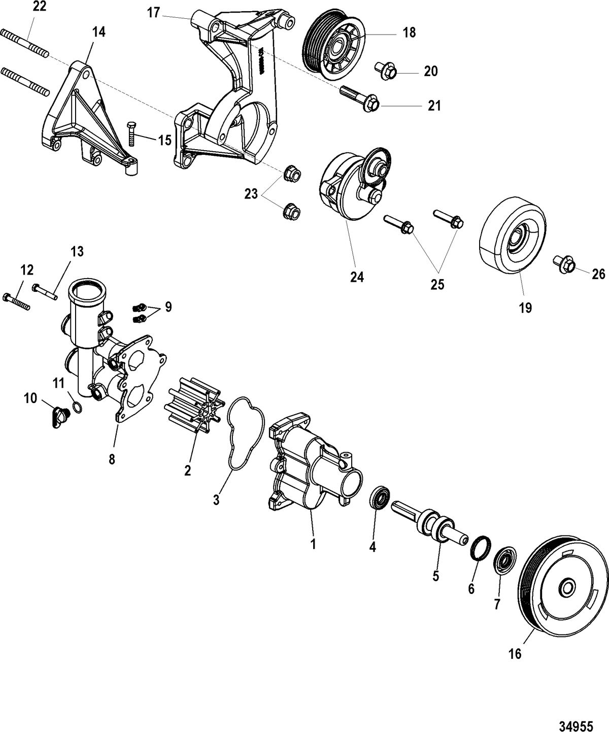 MERCRUISER 496 MAG STERNDRIVE Seawater Pump