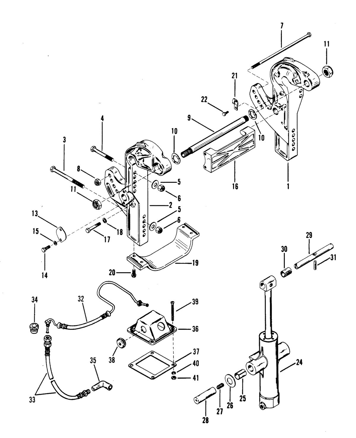 RACE OUTBOARD 2.4 L (CARB) TRANSOM BRACKETS