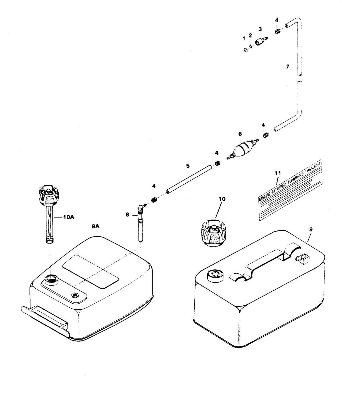 CHRYSLER 7.5 H.P. FUEL TANK AND LINE