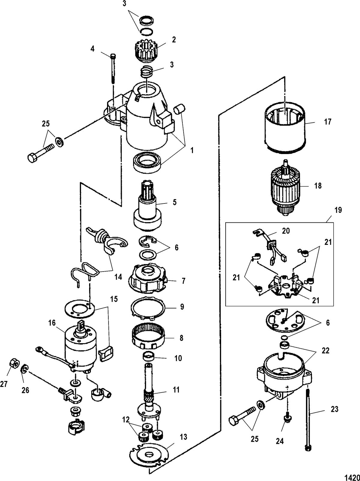 MERCURY/MARINER 225 EFI 4-STROKE Starter Motor