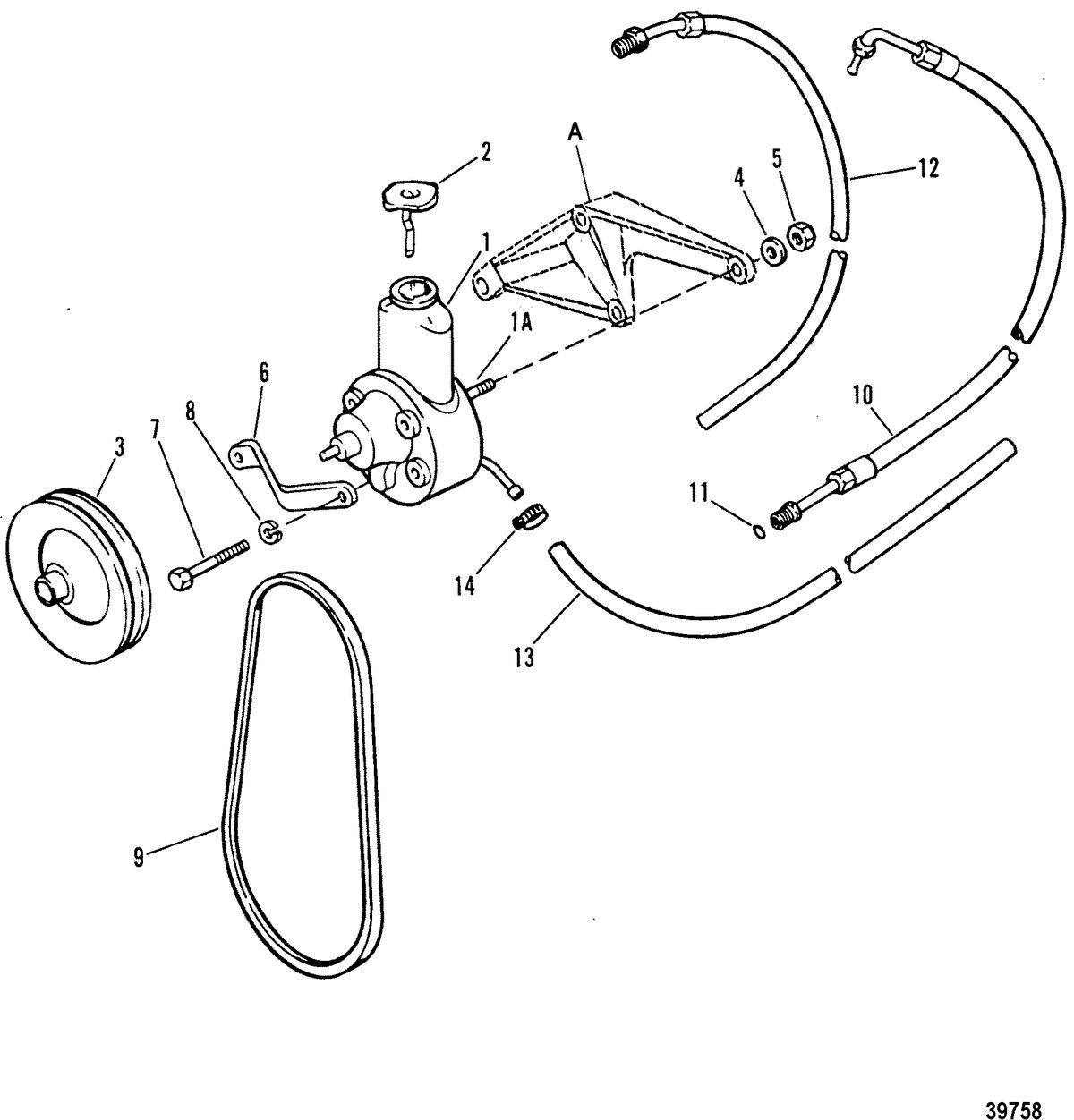 MERCRUISER 7.4L BRAVO POWER STEERING COMPONENTS
