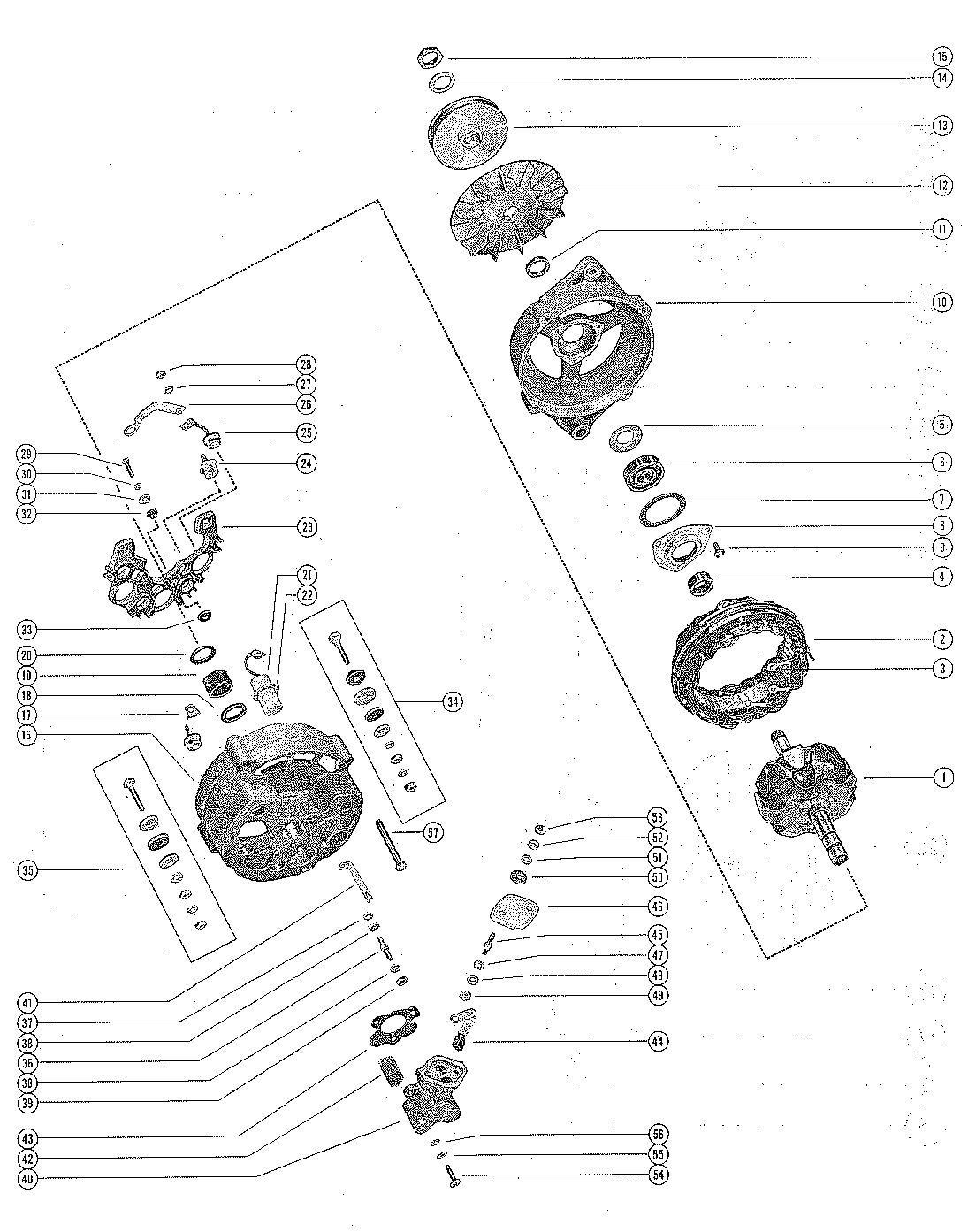 MERCRUISER ROVER ENGINE ALTERNATOR ASSEMBLY