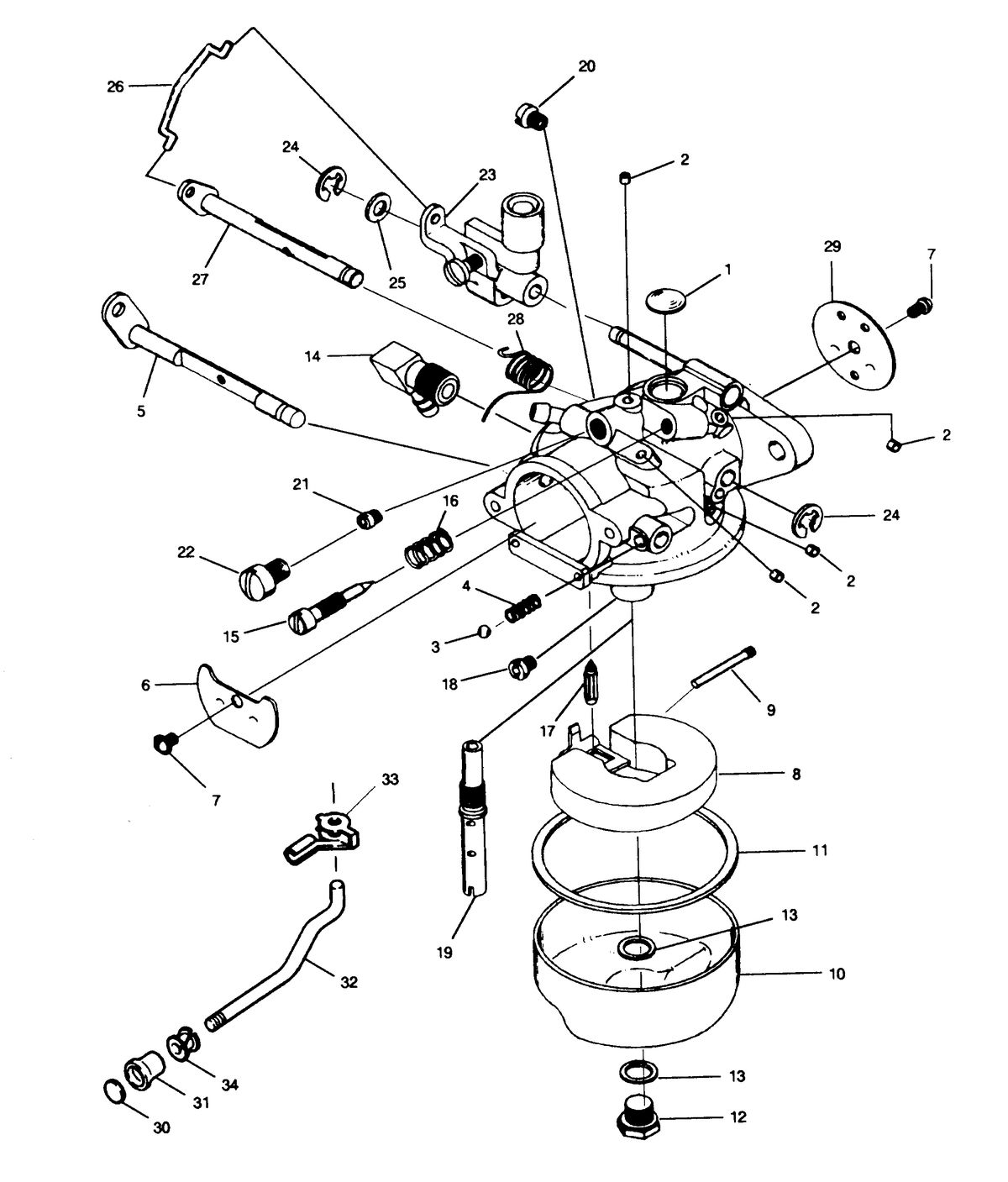 SEARS 15 H.P. OUTBOARD MOTOR CARBURETOR