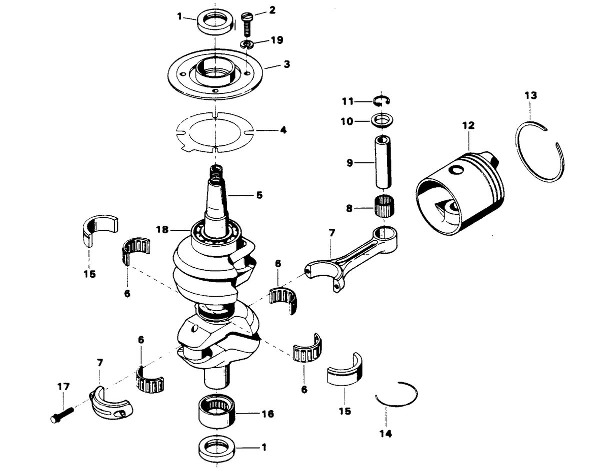 FORCE FORCE 50 H.P. CRANKSHAFT AND PISTON GROUP