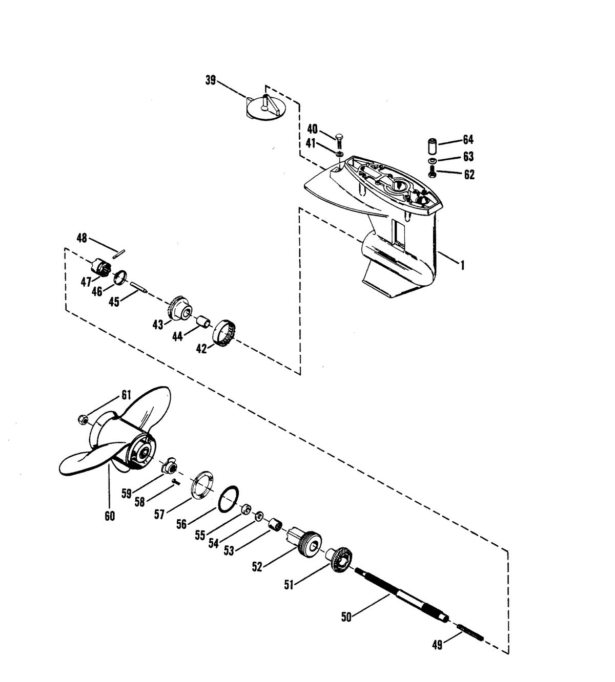MERCURY MERCURY 18/25 GEAR HOUSING (PROPELLER SHAFT)